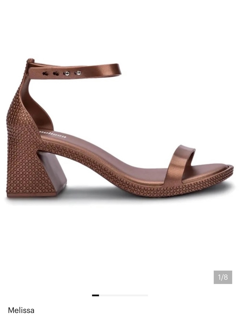 Melissa Bronze Ankle-Strap Block Heel Sandal